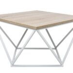 Konferenční stolek Curved 60 cm bílý/dub tmavý