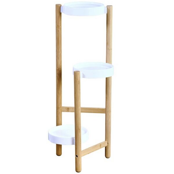 Květinový stojan Josef 70 cm bílý/hnědý