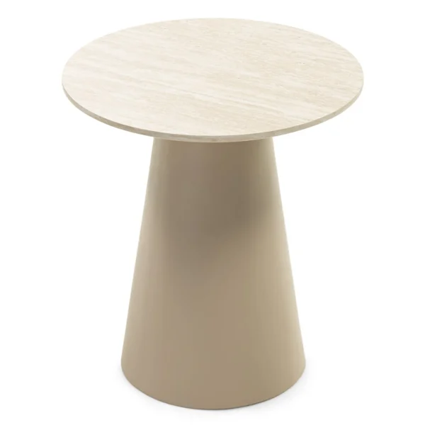 Odkladací stolík Sakala 45 cm travertín/béžový