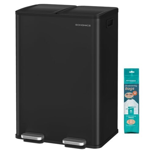 Odpadkový koš s víkem JORDAN 2x30 L černý II Odpadkový koš s víkem JORDAN 2x30 L černý II