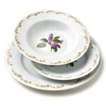 Porcelánová jídelní sada LEA Lilac 18 ks bílá/fialová