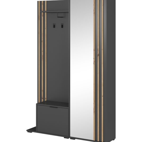 Predsieňová stena Nelly 131 cm grafit/dub artisan