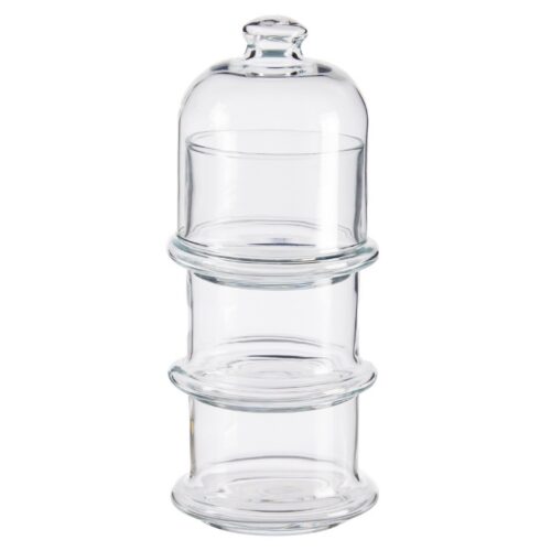Skleněný třípatrový podnos GLASSY čirý Skleněný třípatrový podnos GLASSY čirý
