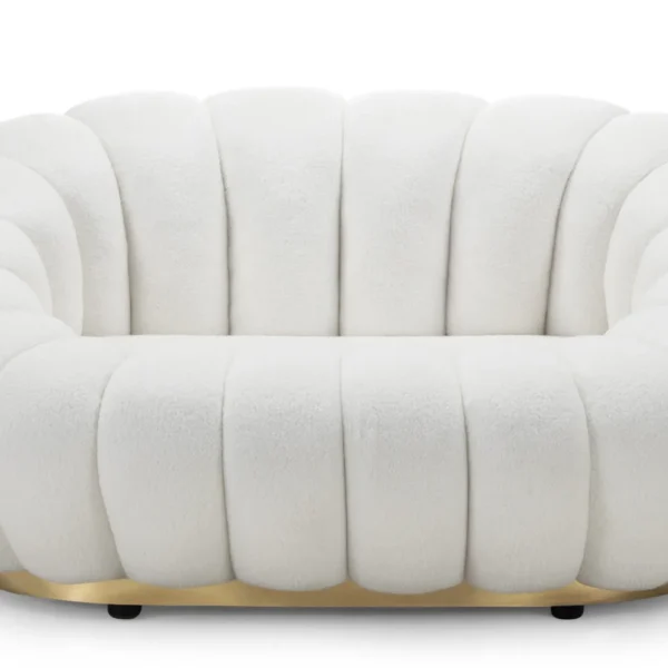 Designová pohovka FIRENCE 145 cm boucle bílá