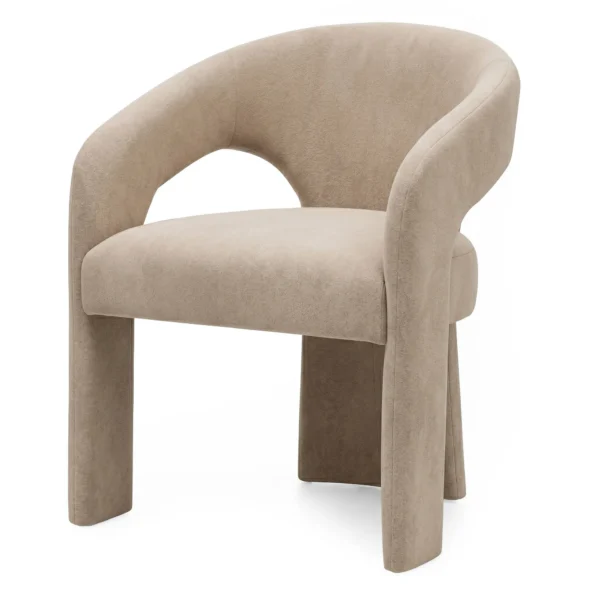 Designové čalouněné jídelní křeslo Nuria světle hnědé
