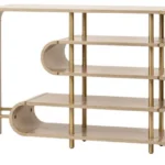 Designový konzolový stolek Stilig ST962 122 cm hnědý/zlatý