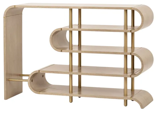 Designový konzolový stolek Stilig ST962 122 cm hnědý/zlatý