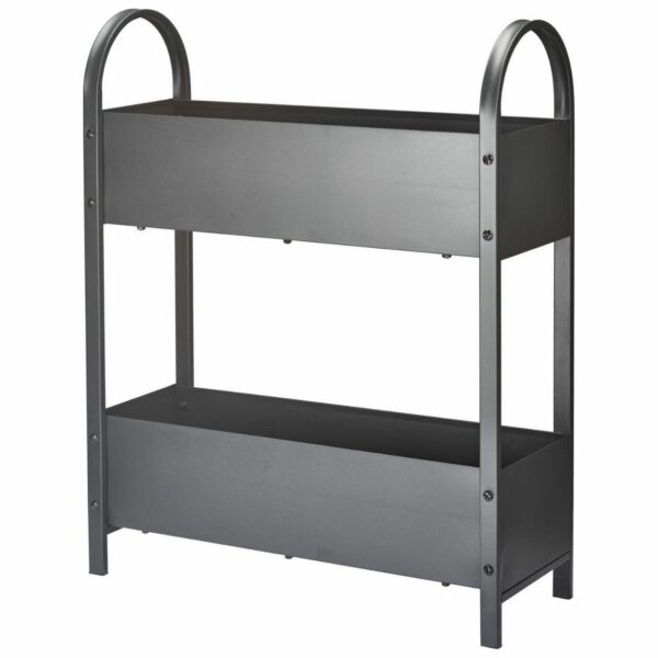 Dvoupatrový kovový květináč Urban 75 cm šedý