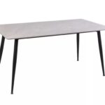 Jedálenský stôl Rion 130 cm keramika sivý mramor/čierny