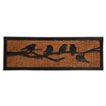 Kokosová rohožka Birds 75 x 25 cm černá/hnědá