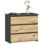 Komoda CL3 60 cm grafitově šedá/dub artisan