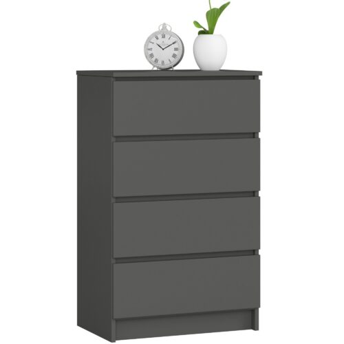 Komoda Kuba 60 cm - 4 šuplíky grafit Komoda Kuba 60 cm - 4 šuplíky grafit