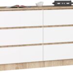 Komoda Rollo K 140 cm dub sonoma/biela