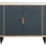Komoda Stilig ST317 150 cm šedomodrá/zlatá