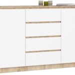 Komoda Tove K 160 cm dub sonoma/biela