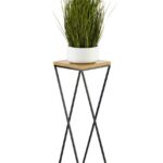 Kvetinový stojan LOFT I 70 cm čierny/dub lancelot