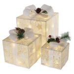 LED dárky s ozdobou Gift teplá bílá