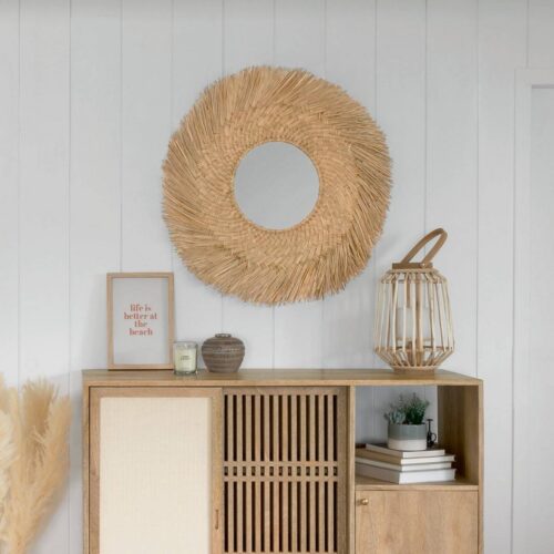 Okrúhle nástenné zrkadlo Rama 80 cm hnedé Okrúhle nástenné zrkadlo Rama 80 cm hnedé