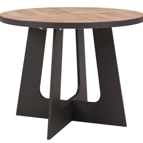 Rozkládací jídelní stůl Belagio 110/160 cm černý/dub Halifax