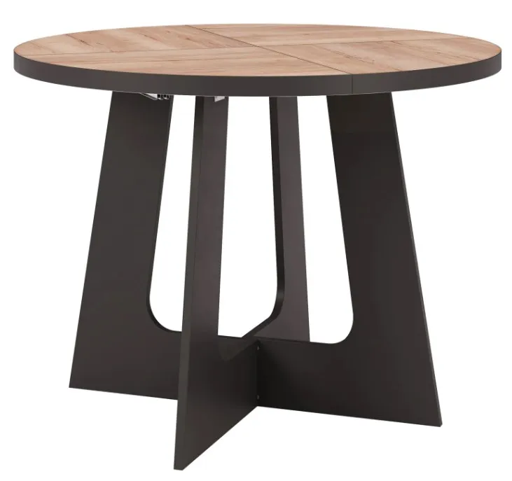 Rozkládací jídelní stůl Belagio 110/160 cm černý/dub Halifax Rozkládací jídelní stůl Belagio 110/160 cm černý/dub Halifax
