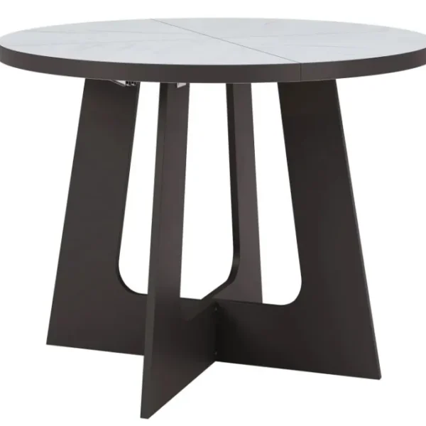 Rozkládací jídelní stůl Belagio 110/160 cm černý/mramor