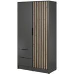Šatní skříň Nelly 105 cm grafit/dub artisan
