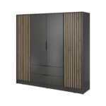 Šatní skříň Nelly 206 cm grafit/dub artisan