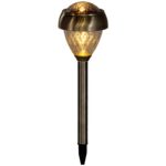 Solární LED lampa Leya teplá bílá/stříbrná