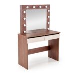 Toaletní stolek HOLLYWOOD s LED osvětlením 94 cm kašmírový/ořech