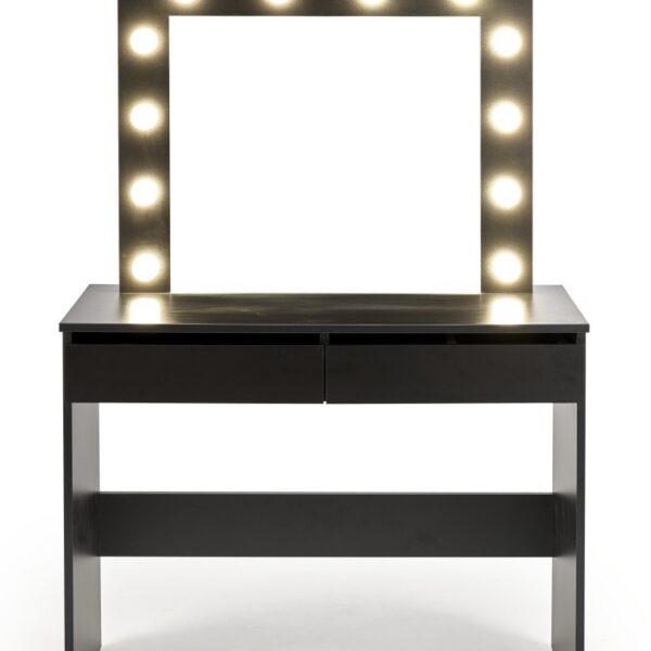Toaletný stolík HOLLYWOOD s LED osvetlením 94 cm čierny