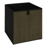Úložný box CORDUROY 30x30 cm zelený/černý
