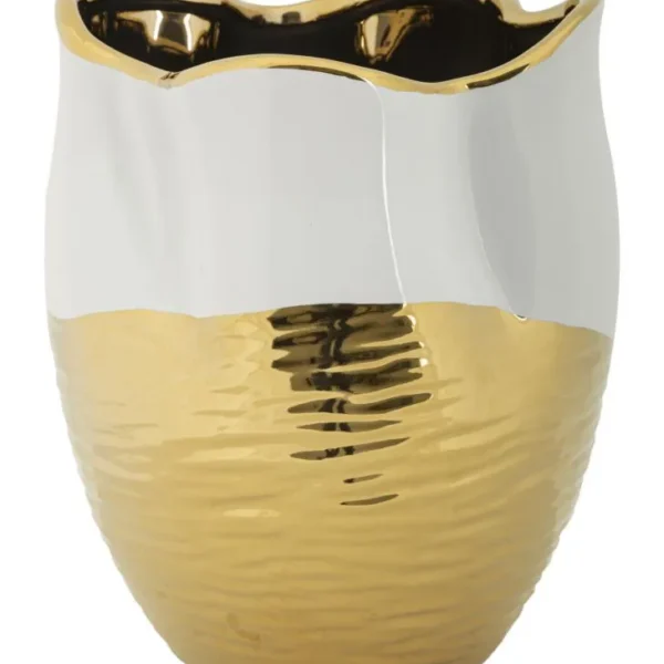 Váza Lux 25 cm zlatá/biela