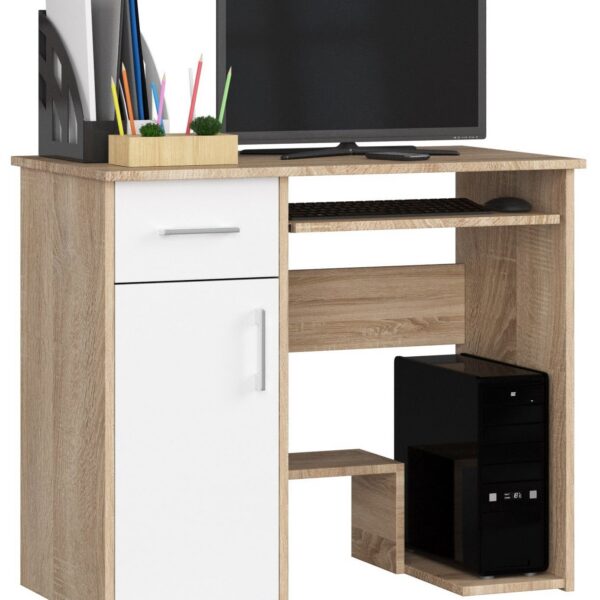 Volně stojící psací stůl Jay 90 cm dub sonoma/bílý