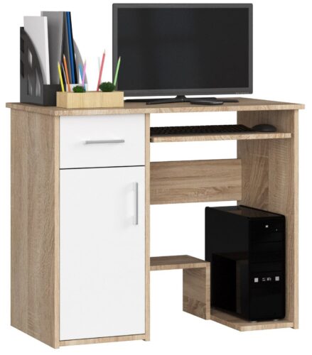 Volně stojící psací stůl Jay 90 cm dub sonoma/bílý Volně stojící psací stůl Jay 90 cm dub sonoma/bílý