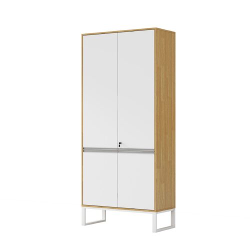 Vysoká kancelářská skříň Houseland Nuvia Loft 90 cm dub/bílá Vysoká kancelářská skříň Houseland Nuvia Loft 90 cm dub/bílá
