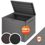 Záhradný úložný box Lilla 190 L sivý