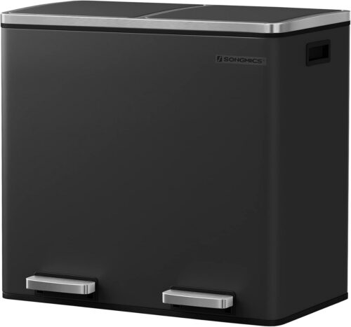 Odpadkový kôš Gerry 2x24 l čierny/strieborný Odpadkový kôš Gerry 2x24 l čierny/strieborný
