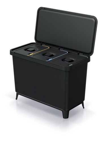 Odpadkový koš SYSTEMO 3x10 L černý Odpadkový koš SYSTEMO 3x10 L černý