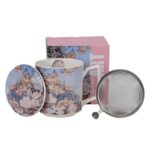 Porcelánový hrnček CITY OF MAGNOLIAS 450 ml so sitkom viacfarebný