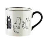 Porcelánový hrnček COTTELLO I. 370 ml biely/čierny