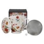 Porcelánový hrnček Rebecca 510 ml so sitkom biely/viacfarebný