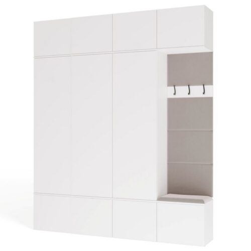 Předsíňová stěna Haga 3Sz1W 200 cm bílá Předsíňová stěna Haga 3Sz1W 200 cm bílá