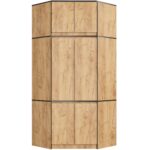 Rohová šatníková skriňa CLP 100 cm 6D dub craft