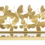Sada nástěnných polic Butterflies 2 ks zlatá