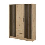 Šatníková skriňa Nelly 155 cm dub artisan/čierna