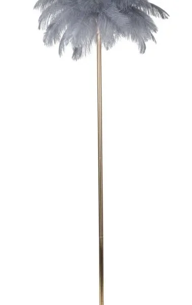 Stojacia lampa Palm 160 cm sivá/zlatá