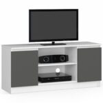 TV stolík Tonon 120 cm biely/grafitový sivý