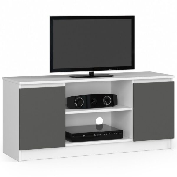 TV stolík Tonon 120 cm biely/grafitový sivý