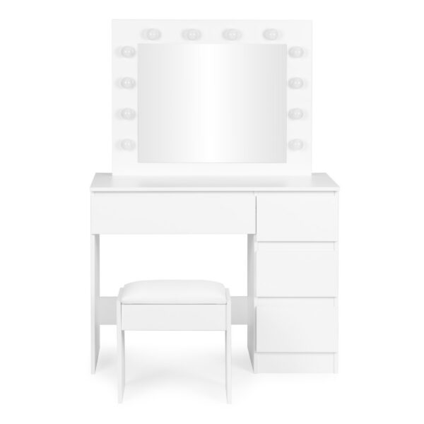 Toaletní stolek s LED osvětlením a taburetem Rety 94 cm bílý II
