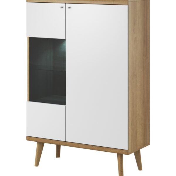 Vitrína Primo 90 cm dub Riviéra/bílá